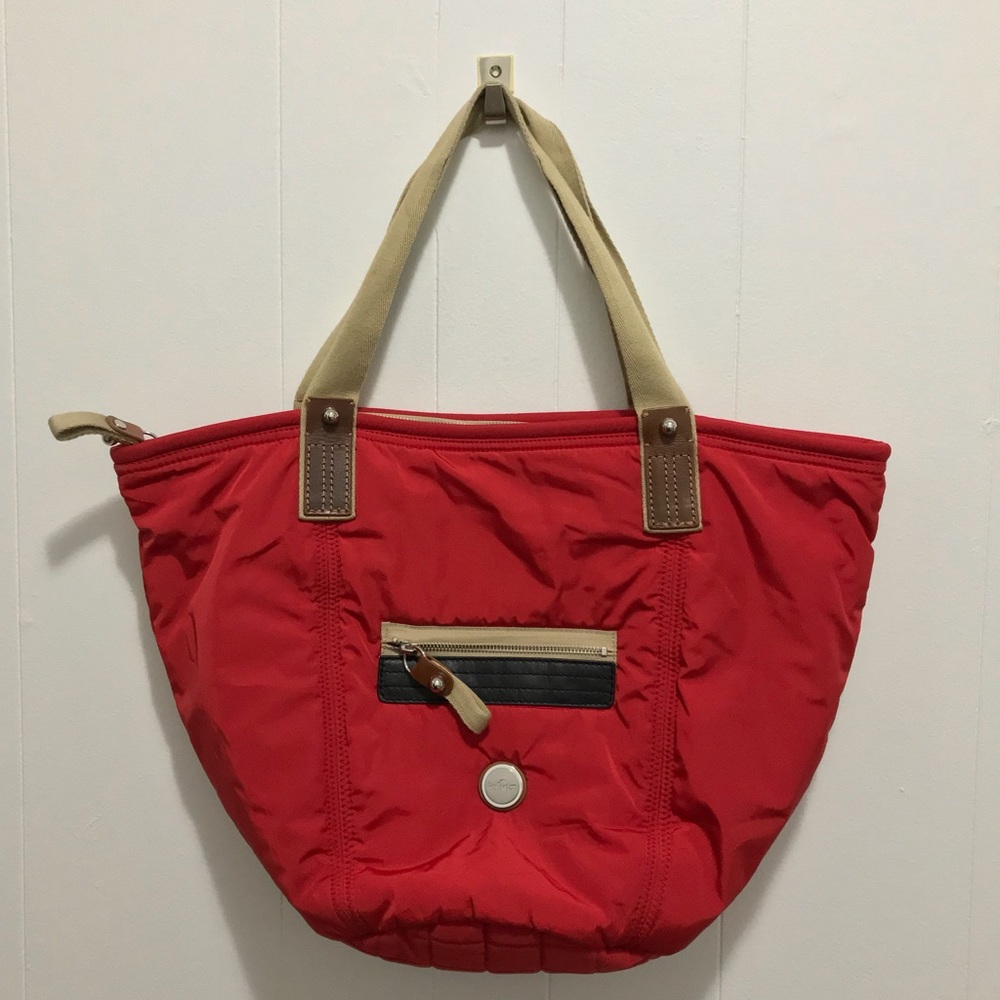 Kipling Round bottom red tote